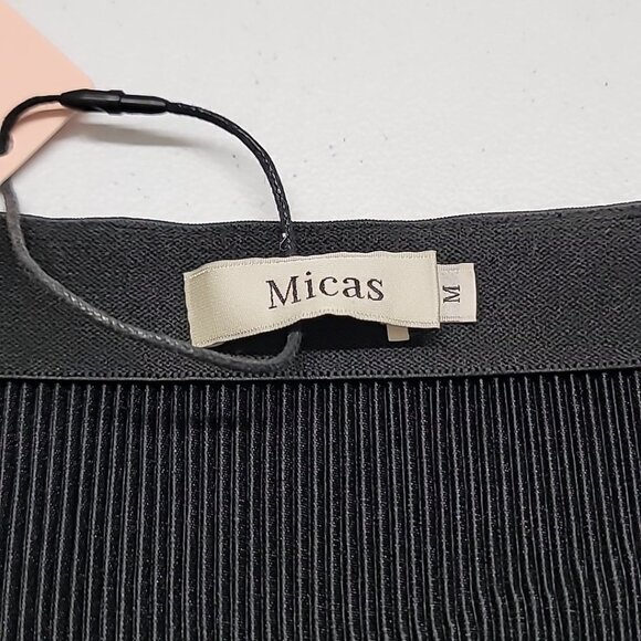 VTG Micas Black Satin Pleated Elastic Waist Ballet Skirt Size M NWT Dancer - Picture 6 of 13